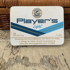 Vintage Players Light Navy Cut 25 Cigarette Tobacco Tin Collectable Container